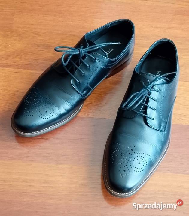 Eleganckie półbuty skórzane Derby Brogue firmy 27cm Półbuty śląskie