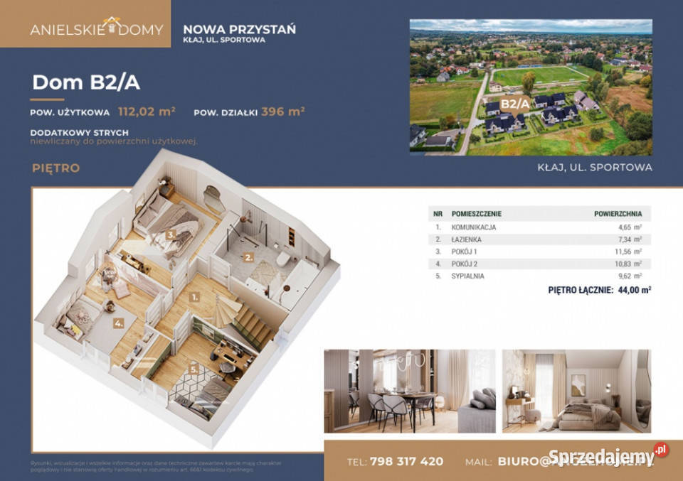 Nowa inwestycja w Kłaju Dom z garażem 117m2ogród 2 piętra Kłaj