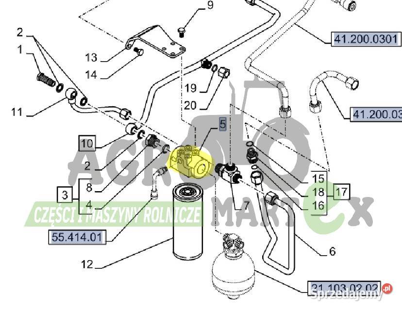 5185368 GŁOWICA KORPUS FILTRA CNH Pozostałe Wichrów