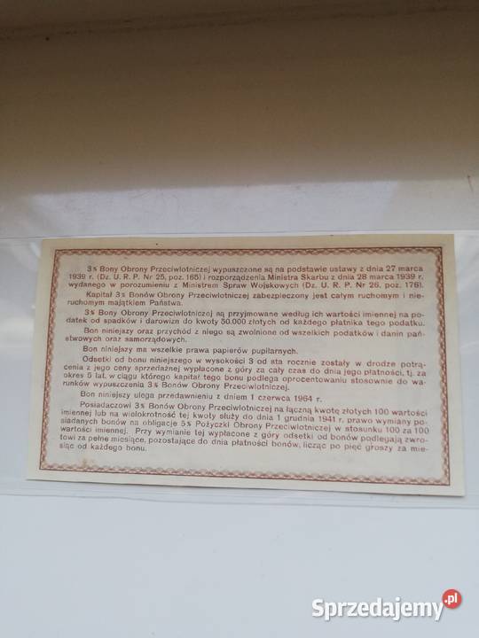 Polska 20 1939 Bon Obrony Przeciwlotniczej wielkopolskie Poznań