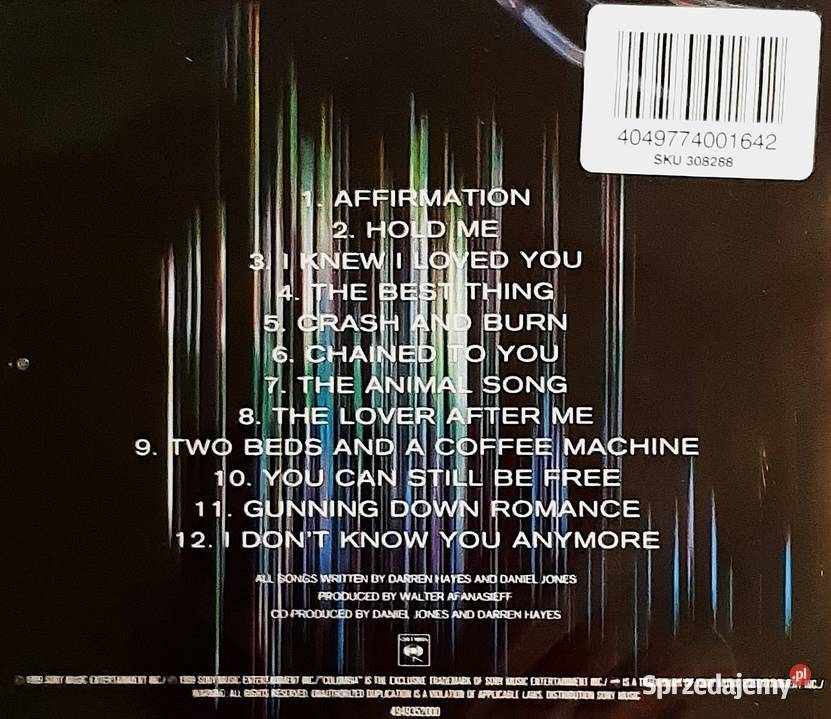 Album CD SAVAGE GARDEN Album Affirmation CD śląskie Gliwice sprzedam