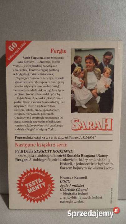 Sarah Fergi przyjaciółka Diany Ingrid Seward sprzedam