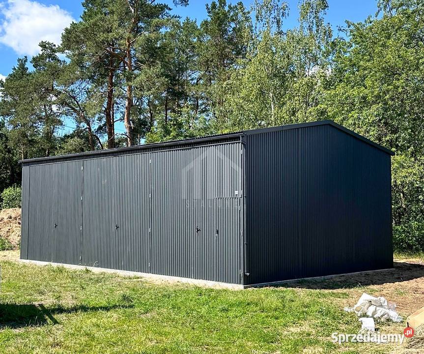 Hala garaż blaszany 9x6m 3x brama dwuskrzydłowa Toruń