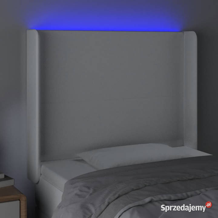 Zagłówek do łóżka z LED biały 93x16x118128 Dom i Ogród Warszawa