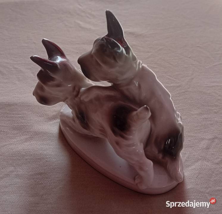 Figurka dwa teriery szkockie Grafenthal autor Koźminek