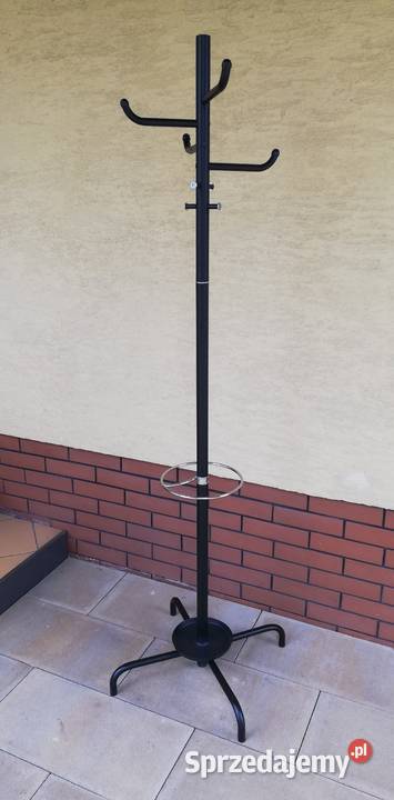 Wieszak czarny metalowy wolnostojący przedpokój Garwolin