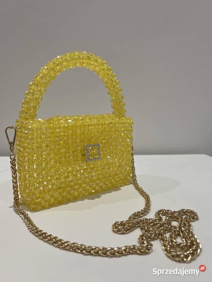 Damska złoty torebka wesele 18x12x21 koralik Kopertówka  Bełchatów