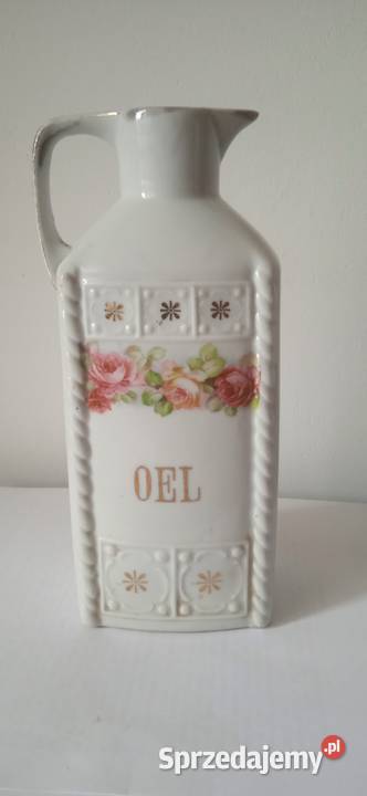 Stary porcelanowy dzbanek do oleju sygnatuta dolnośląskie
