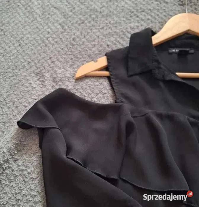 Czarny zestaw 2x sukienka i koszula z odkrytymi