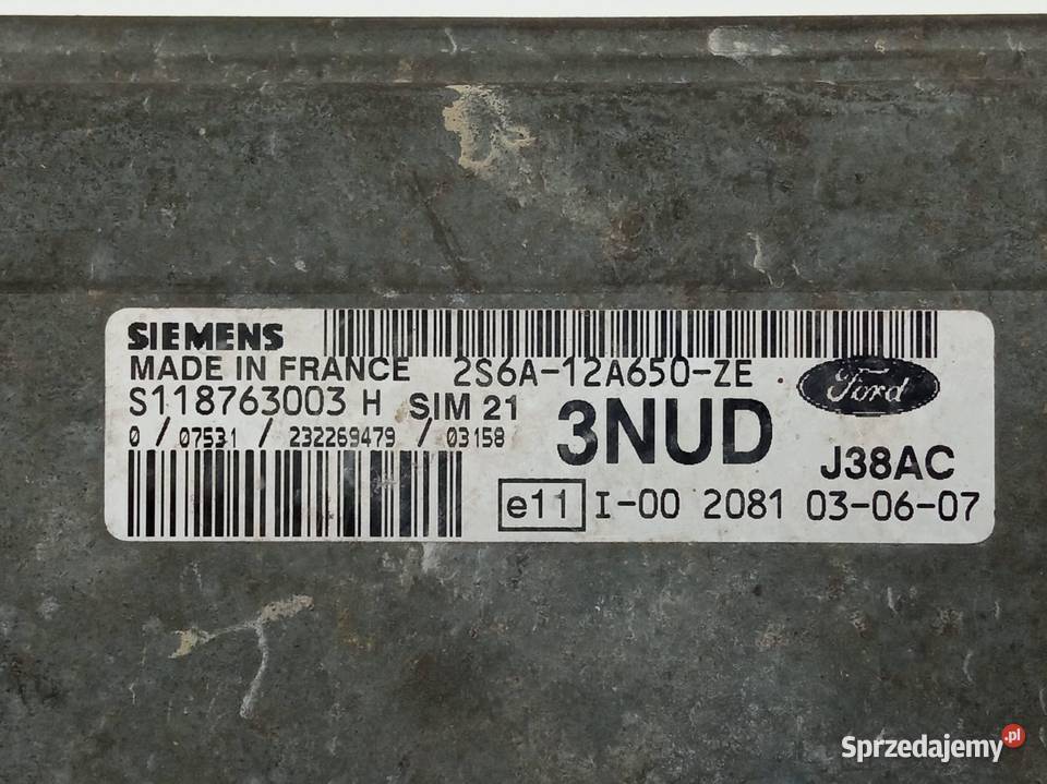 STEROWNIK SILNIKA 2S6A12A650ZE 13 B Ford Fiesta