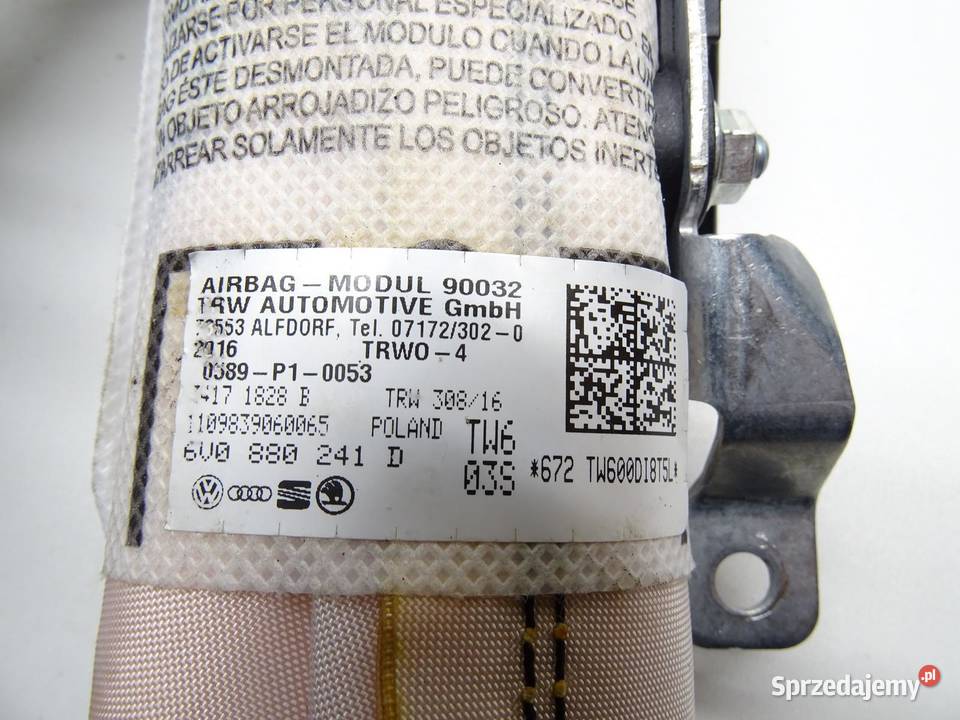 PODUSZKA AIRBAG POWIETRZNA FOTELA LEWY PRZÓD osobowe małopolskie