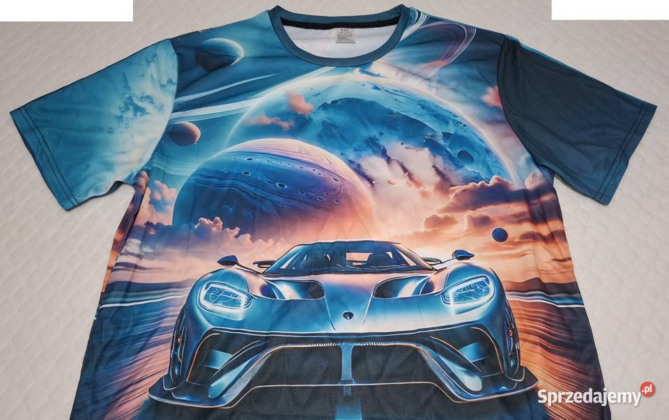 Koszulka krótki rękaw Tshirt wielobarwna auto śląskie Czeladź