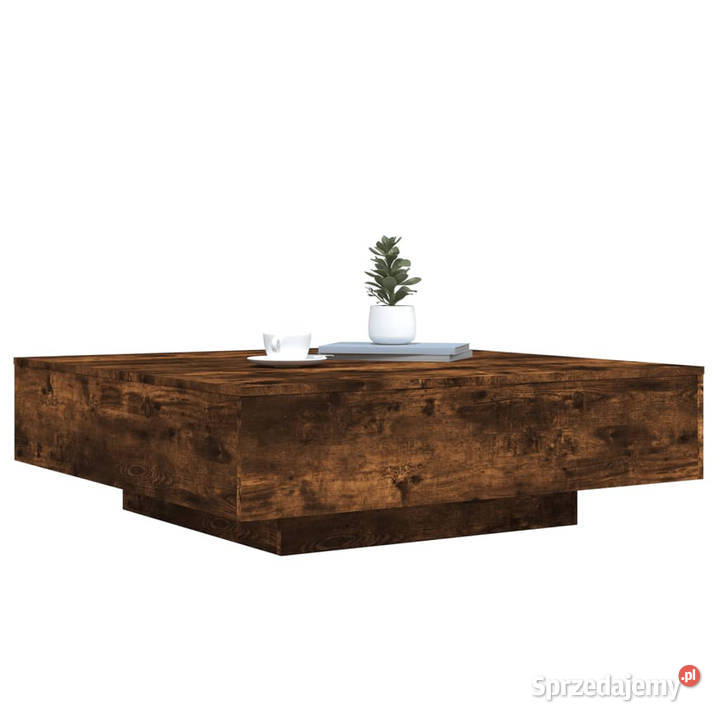 Stolik kawowy z LED przydymiony dąb 100x100x31 Warszawa sprzedam