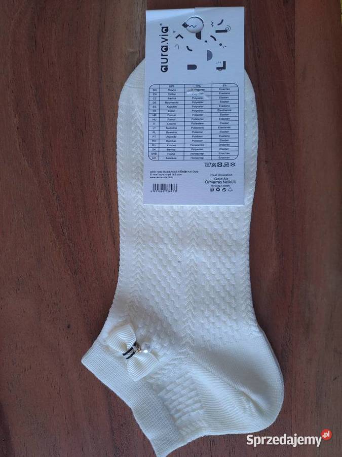 Skarpetki stopki z kokardką i koralikiem 3841 Warszawa