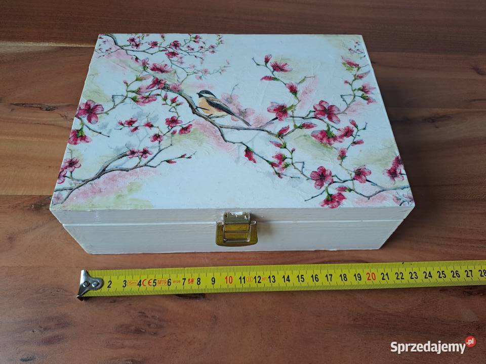 Ręcznie malowane drewniane pudełko na biżuterię mazowieckie Warszawa