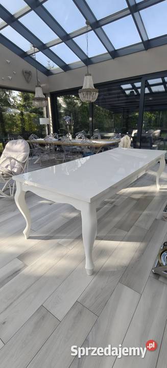 Stół Glamour 250x100 Biały Drewniany 75cm Konstancin-Jeziorna