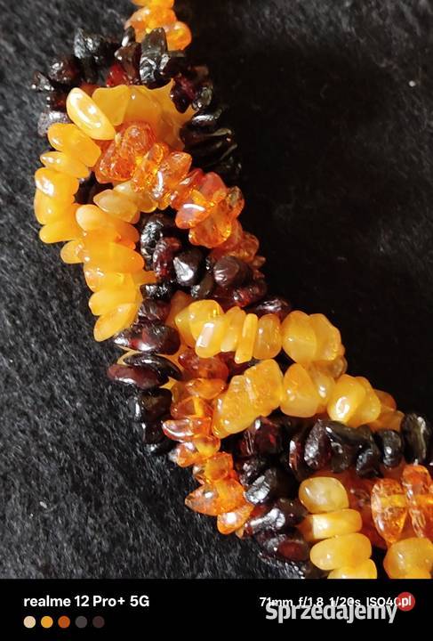 Vintage naszyjnik z naturalnego bursztynu Ostrów Mazowiecka