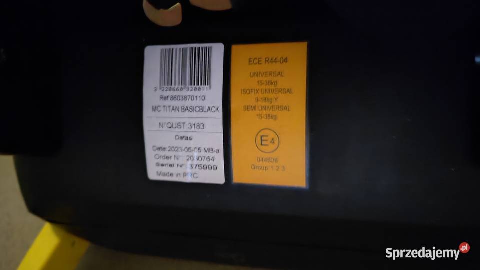 Fotelik samochodowy Maxi Cosi Titan 1536 Isofix Olsztyn
