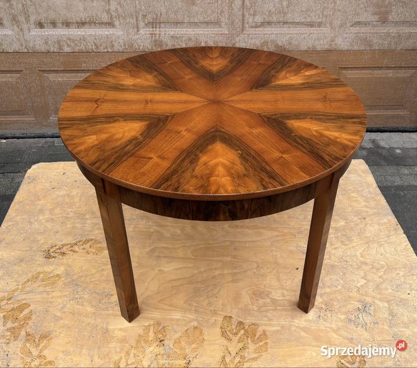 Stół Okrągły Orzech 110 Art Deco Gwiazda mazowieckie sprzedam