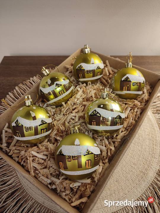Bombki choinkowe złote ozdoba świąteczna domek Dom i Ogród Częstochowa