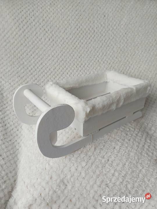 sanki z futerkiem dekoracyjne kolor biały śląskie Kalety