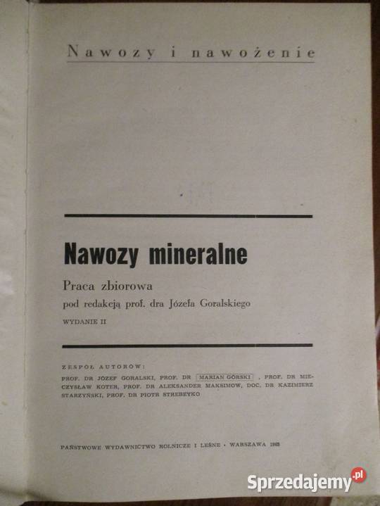 Nawozy i nawożenie Nawozy mineralne JGoralski rolnictwo, nauki rolnicze Łódź