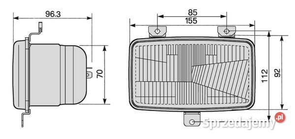 Element optyczny reflektora prostokątny 155x963 Kamionna