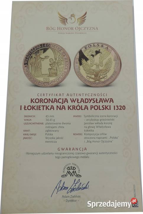 NUMIZMAT BÓG HONOR OJCZYZNA K241 Warszawa