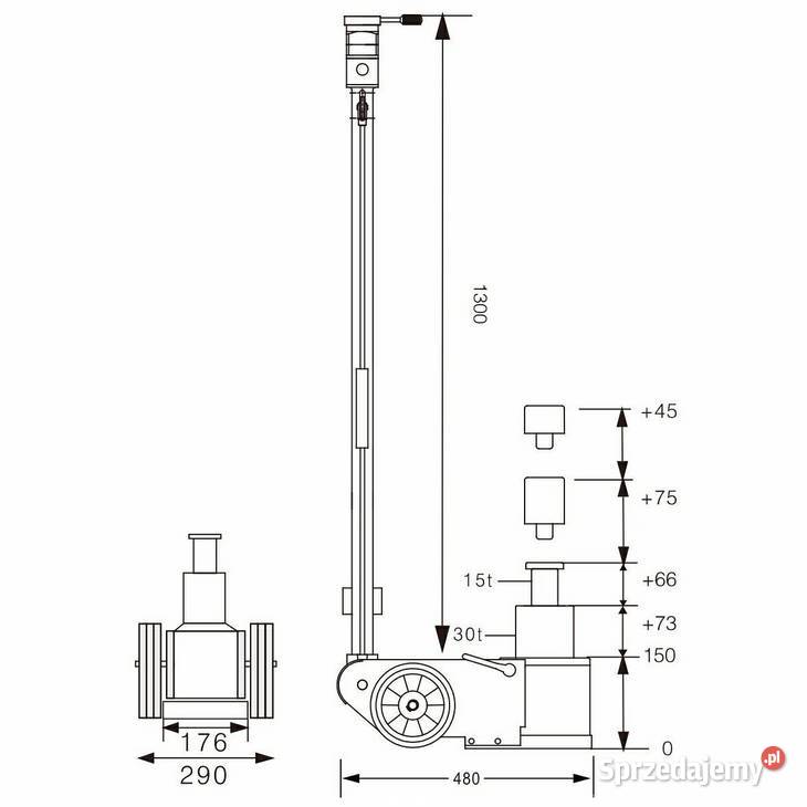 Podnośnik hydrauliczno pneumatyczny 30t Snit Gorzów Wielkopolski