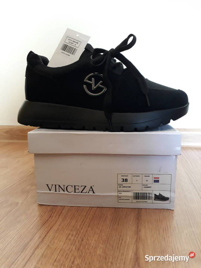 Czarne zamszowe sneakersy damskie na platformie Obuwie sportowe sprzedam