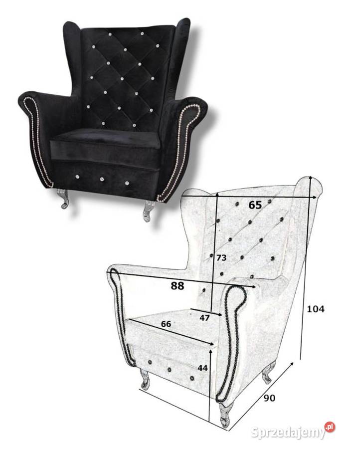 Fotel USZAK Glamour Chesterfield Producent różne
