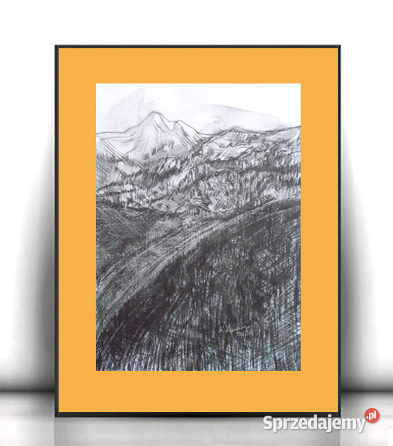 nowoczesny rysunek 30x40 góry obraz malowany Gdańsk