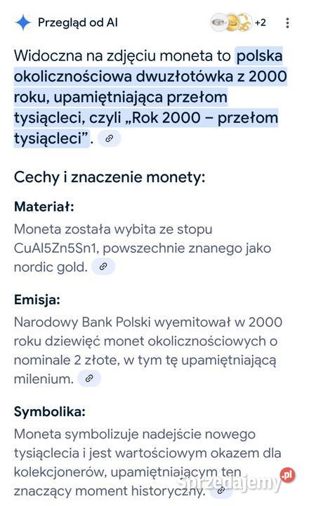 moneta 2 okolicznościowa 2000 Lat 2000 Wrocław