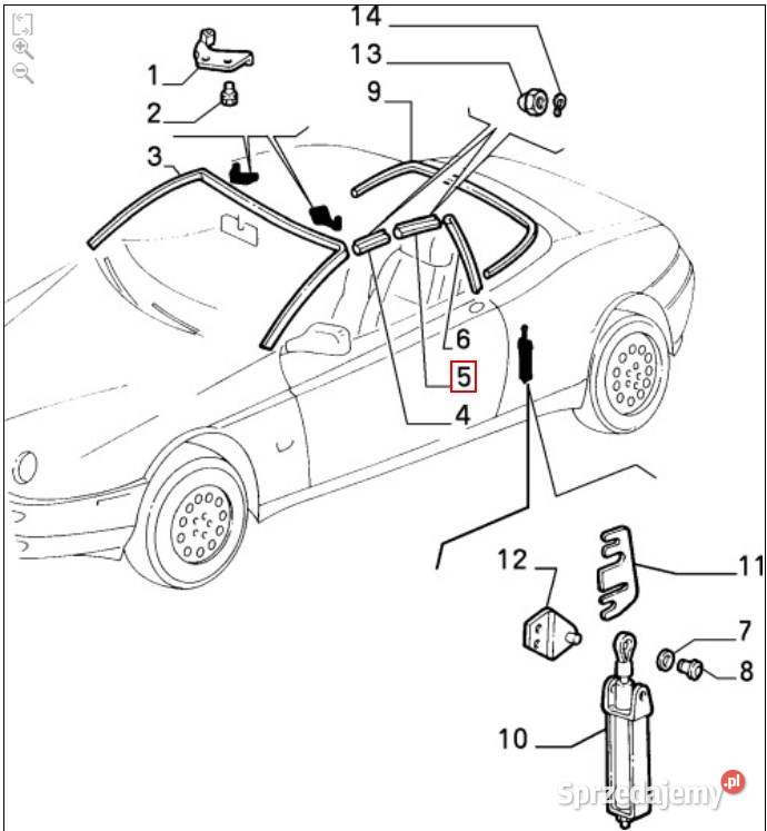 Alfa romeo 916 spider uszczelka dach środkowa Brzeszcze