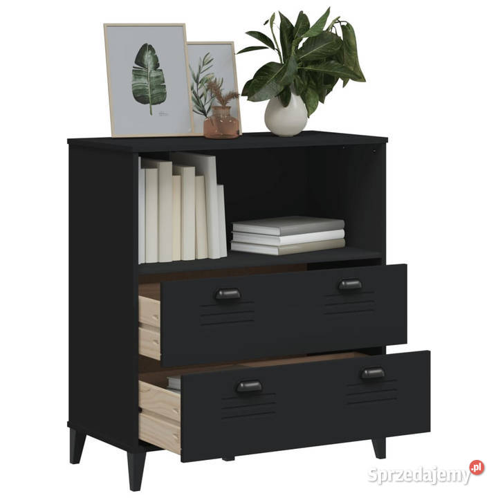 Szafka VIKEN czarna 80x40x90 materiał Warszawa