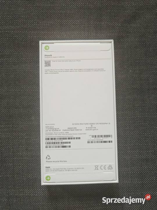 Sprzedam iPhone 16 128 GB White NOWY Gniezno