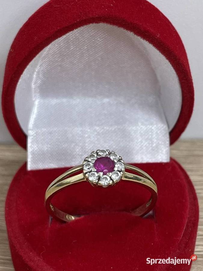 Pierścionek z cyrkonią r 18 w 183g 585p