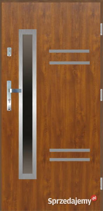 Drzwi wejściowe do domu GI43 INOX Złoty Dąb 90 Ciemniewo
