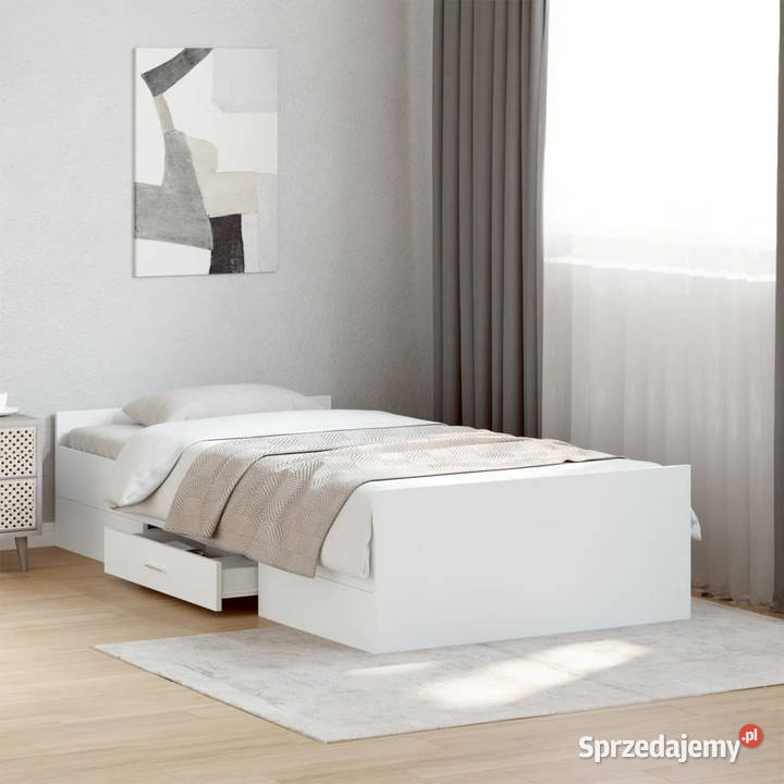 Rama łóżka z szufladami biała 75x190 WM3280349 Warszawa sprzedam