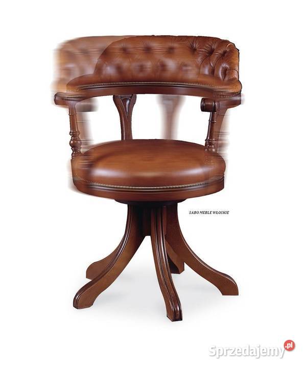 Stabilny foltelik obrotowy w naturalnej skórze Przemyśl sprzedam