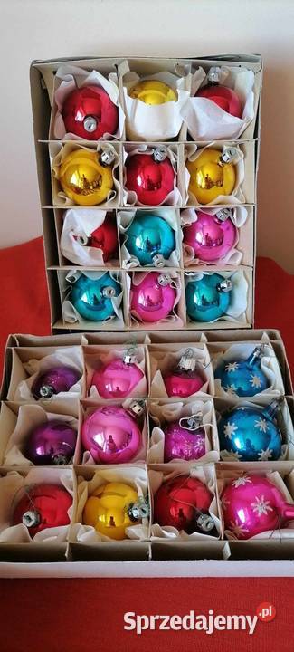 Dwa Komplety Bombki Okrągłe Choinkowe Ząbkowice Wałbrzych