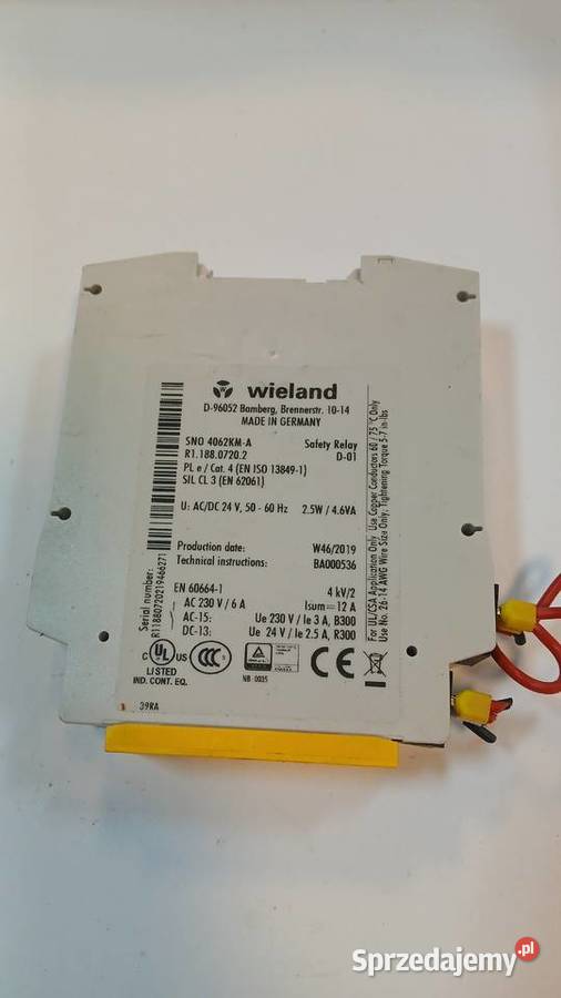 Przekaźnik bezpieczeństwa Wieland SNO 4062 Skierniewice sprzedam