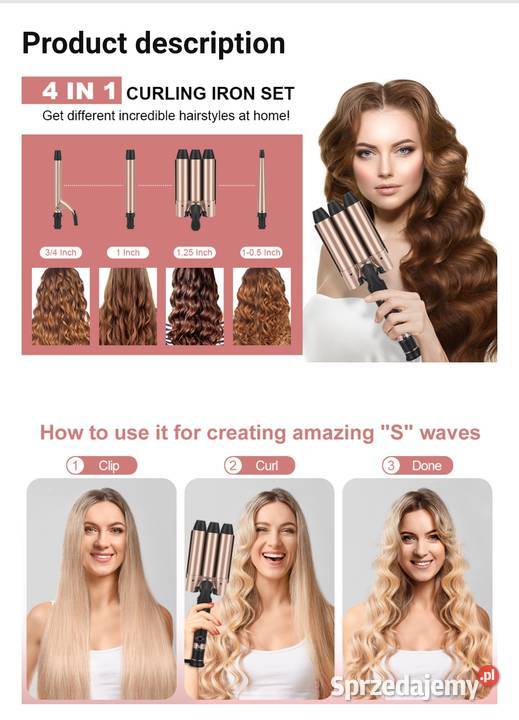 Zestaw 4 w 1 Lokówka PARWIN PRO BEAUTY Poręba