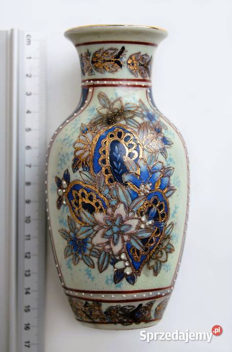 Chiński wazon ręcznie malowany złocony ceramika Lublin