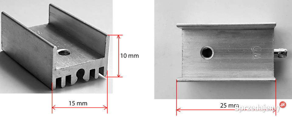 Radiator aluminiowy 25 x 15 x 10 mm