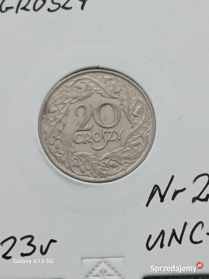 20 Groszy 1923 r 2 UNC Konin