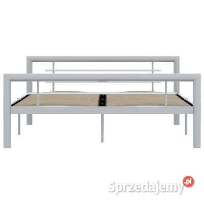 vidaXL Rama łóżka szarobiała metalowa 140x200 Ramy i stelaże Warszawa sprzedam