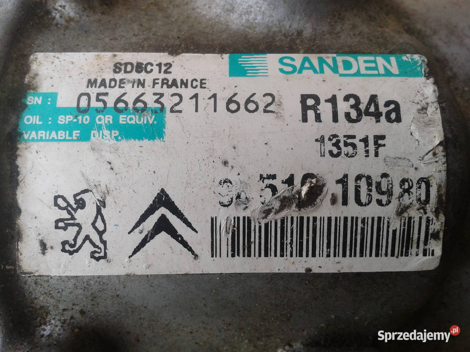 SPRĘŻARKA KLIMATYZACJI KOMPRESOR 9651910980 osobowe Chełm sprzedam
