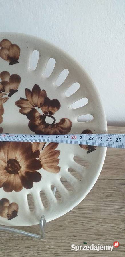 Talerz ozdobny fajans prl Porcelana i szkło Przedbórz