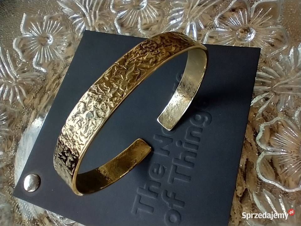 Bransoletka mosiądz kuta faktura metaloplastyka